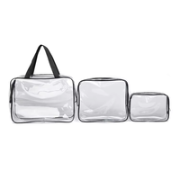 Sac de voyage transparent PVC étanche cosmétique maquillage sacs organisateur voir à travers plastique clair étui ensemble 3 en 1