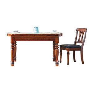 Mesa de <span class=keywords><strong>Comedor</strong></span> Ovalada Extensible de Madera Estilo Americano, Convertible, Rústica, Vintage, para <span class=keywords><strong>6</strong></span> Personas, con <span class=keywords><strong>Sillas</strong></span> de <span class=keywords><strong>Comedor</strong></span> - Product Image 5