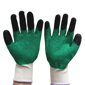 Suncend Bán Buôn Chống Đâm Nylon <span class=keywords><strong>Polyester</strong></span> Ngón Tay Gia Cố Crinkle Latex Cọ Tráng Linh Hoạt Phù Hợp An Toàn Găng Tay - Product Image 1