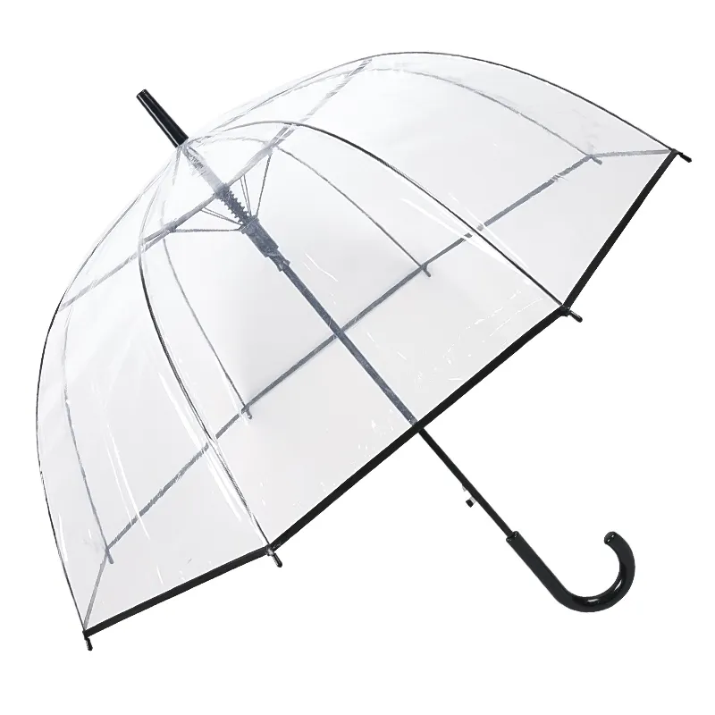 Clear Bubble Umbrella Straight Golf Umbrella With Crook Handle Low Price Clear Transparent Umbrella With Logo For Outdoor