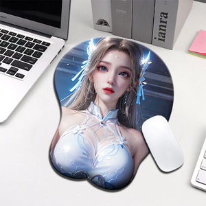 3D Sexy Chest Mouse Pad Sexy 3D Mouse Pad Sexy Girl Gaming Mousepad with Silicone Gel Wrist Rest Office Decor <strong>Comic</strong> Pad - Product Image 4