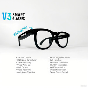 2026 New V3 Smart Glasses With 8MP HD <b>Camera</b> 32GB Video Shooting WIFI Transfer ChatGPT Dual Lenses AI Translation Glasses - Product Image 5