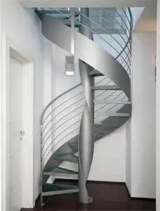 CBMmart yüksek kalite zarif uzay verimliliği görünmez montaj Modern iç Metal Spiral merdiven