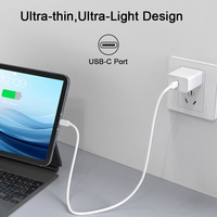 Set de Cargador y Cable al por Mayor Enchufe de EE. UU. Cargador USB C Único PD 20W Rápido para Teléfono Móvil con Cable USB C 60W para Carga de Energía