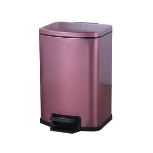 Stainless Steel Waste Bin Square Slow Down Treadle Stainless Steel Trash Can Waste Bin