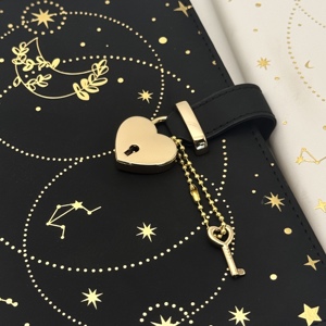 A5 Sternzeichen Hardcover Notizbuch 2026 Neu Goldfolie Herzförmiges Schloss PU-Leder Tagebuch Planer Schreibwaren - Product Image 3