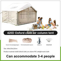 Tente gonflable de qualité supérieure pour le camping familial, les aventures en plein air, 4 personnes, imperméable, résistante aux UV, durable, portable, facile à installer et à transporter