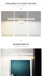 Modern LED Wall Lamp White Rectangular Minimalist Design Touch Control Dimmable 3500K Warm <b>Light</b> Bedroom Wall Lighting - Product Image 6