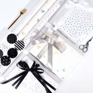 High Quality Disposable Silicone Coated 80g Art <b>Paper</b> 43x300cm Custom Luxury Gift <b>Wrapping</b> <b>Roll</b> for <b>Christmas</b> Birthday Packaging - Product Image 3