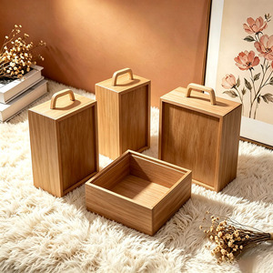 Caja de Regalo de Madera Rectangular con Tapa Acrílica, Hecha a Mano, para Almacenamiento de Manualidades y Uso General - Product Image 3