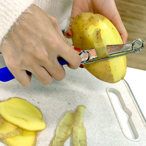 Couteau à ressort réglable haut de gamme en acier inoxydable, éplucheur multifonctionnel pour <span class=keywords><strong>légumes</strong></span> et fruits, 1 pièce, excellent outil de cuisine manuel - Product Image 4