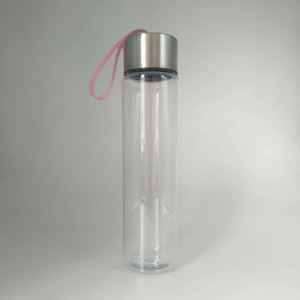 Plastic Water Bottle 500ml Bpa Free Food Safe <b>Reusable</b> with Strap Screw-On Cap Minimalist Design Unisex Outdoor Use TA-4093 - Product Image 6