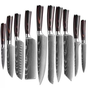 Vente chaude 11 pièces ensemble de <span class=keywords><strong>couteaux</strong></span> de cuisine japonais nouveau modèle damas en acier inoxydable <span class=keywords><strong>Chef</strong></span> <span class=keywords><strong>couteaux</strong></span> à trancher G10 comprend une boîte-cadeau - Product Image 3