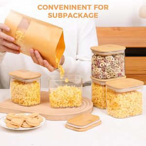 Frasco de Vidrio de Borosilicato de Alta Resistencia al Calor y Ecológico para Almacenamiento de Alimentos con Tapa de Bambú - Product Image 5