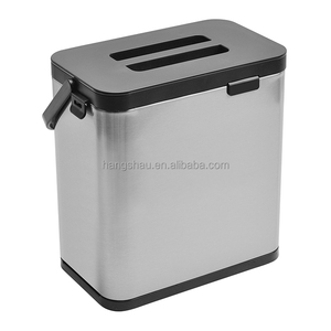 Thùng Đựng Chất Thải Thực Phẩm Nhà Bếp Hình Chữ Nhật Bằng Thép Không Gỉ Gắn Tường 3L Có Nắp Và Tay Cầm Cũng Như Thùng Bên Trong - Product Image 2