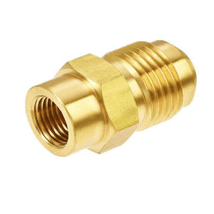 真鍮フレアチューブ継手カップリングガスアダプター3/8 "フレアオスx 1/8" NPTメスパイプコネクタ - Product Image 5