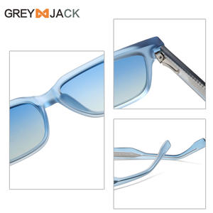 Lunettes de soleil Greyjack, monture TR, protection UV400, polarisées, unisexes, verres carrés, monture bleue transparente, lunettes de soleil tendance - Product Image 4