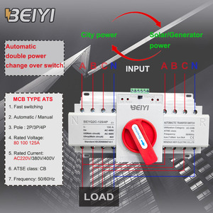 Interruttore Automatico di Commutazione Solare Durevole Tipo CB 400v 4 Poli 125amp per Batterie - Product Image 1