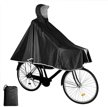 Poncho de pluie imperméable à l'eau vélo vélo Capes de pluie léger compact réutilisable pour adultes matériaux réfléchissants ajoute sécurité