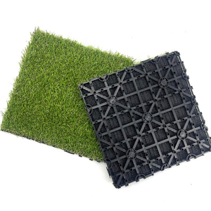 1x1피트 인조잔디 타일 1.2인치 파일 높이 접합형 자가 배수 데크 타일 키트 - Product Image 1