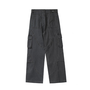 Pantalon <span class=keywords><strong>de</strong></span> <span class=keywords><strong>travail</strong></span> américain 11KN pour hommes et femmes, style rétro délavé, design déstructuré, grandes poches tridimensionnelles, coupe droite - Product Image 5