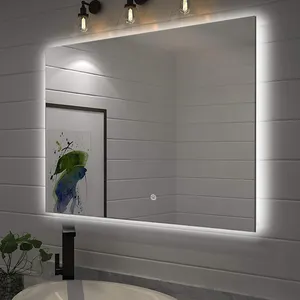 浴室壁挂式现代无框照明调光发光二极管灯浴室梳妆台智能镜子