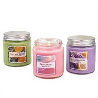 Bougies parfumées aux fruits, colorées, sans fumée, semi-artisanales en cire de soja, parfum agrumes citron, parfaites pour l'export.
