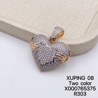 Collier pendentif cœur bicolore plaqué or avec zircon, best-seller de XUPING Jewelry, un bijou tendance pour femme