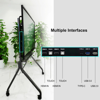 Écran tactile LCD 65 pouces 1080p 20 points, cadre métallique - Intel Core I3/i5/i7 8 Go de RAM - Multi-usages pour l'éducation, les entreprises et la maison
