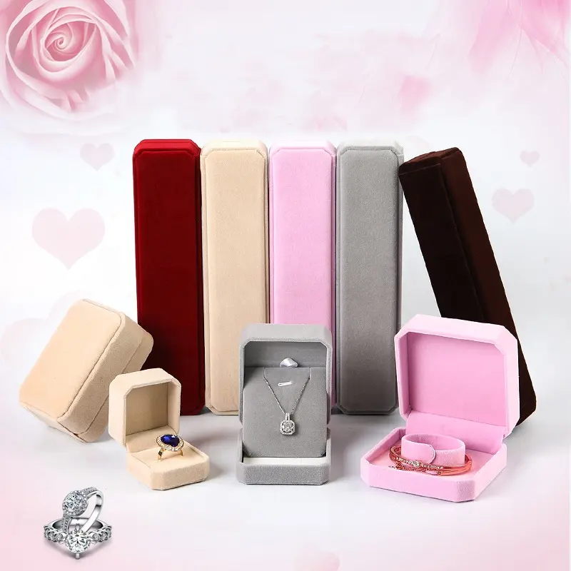 Romantische Süße Luxus Kleine Samt Engagement Ring Box Ring JEWELRI BOX Schmuck Box