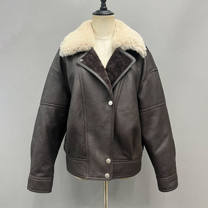 Jancoco <span class=keywords><strong>cappotto</strong></span> in Shearling da <span class=keywords><strong>donna</strong></span> giacca in Shearling Vintage <span class=keywords><strong>cappotto</strong></span> in vera <span class=keywords><strong>pelle</strong></span> con vera <span class=keywords><strong>pelliccia</strong></span> di agnello - Product Image 2