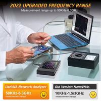 Analyseur de réseau vectoriel NanoVNA amélioré 50kHz-6.3GHz avec écran 4 pouces pour mesurer les paramètres S HF VHF UHF SWR Délai de phase Diagramme de Smith