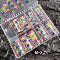 Qianya nouvelle arrivée en gros fleur papillon brillant ongles transfert feuille léopard ongles décalcomanies saint valentin ongle autocollant