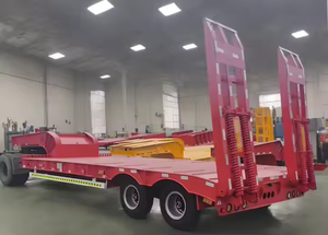 Semi-remorque surbaissée hydraulique extensible d'occasion, 3 essieux, 70 tonnes, 40 pieds, 40 tonnes, 50 tonnes, pour le transport de charges lourdes, à vendre - Product Image 5