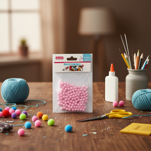 Palline Pompon ILAN 0,8 cm Rosa 100 Pezzi per Decorazioni Artigianali - Product Image 3