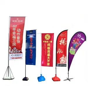 Groothandel 3M 3.5M 5M 7M Nobori Vlag Pole Display Stand Outdoor Inndoor Reclame Custom Nobori Vlag