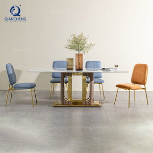 Muebles de Lujo Elegantes, Diseño Moderno, Juego de Mesa de Comedor Plegable Portátil para 2 Personas, Mesa <span class=keywords><strong>Botega</strong></span> Dorada - Product Image 3