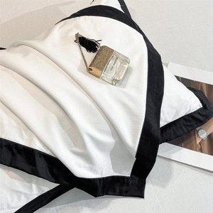Longue agrafe coton roi reine double taille personnalisée bienvenue 100% coton élégant solide Design ensembles <span class=keywords><strong>de</strong></span> lit 4 pièces/ensemble ensemble <span class=keywords><strong>de</strong></span> lit - Product Image 4