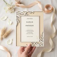 Invitation de mariage découpée au laser avec style Art déco moderne, artisanat décoratif fait main pour invitation de cérémonie de mariage