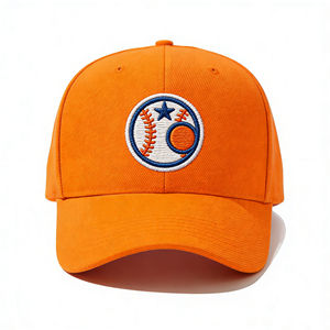 Gorra de Béisbol Naranja de 6 Paneles con Bordado de Estrella - Gorra Ajustable con Cierre a Presión para Golf, Senderismo y Running - Product Image 1