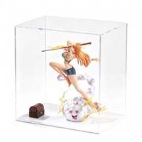 Boîte de présentation en acrylique transparente avec motif de dessin animé, anti-poussière, pour figurines de collection
