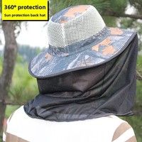 Casquette de pêche, chapeau de soleil respirant pour l'extérieur, protection du cou, camouflage dorsal, toutes saisons, circonférence de tête réglable