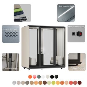 บูธเก็บเสียง ห้องโทรศัพท์เก็บเสียง ห้องบันทึกเสียงแบบพก<span class=keywords><strong>พา</strong></span> บ้านสำเร็จรูปขนาดเล็ก ห้องประชุมสำเร็จรูป - Product Image 4