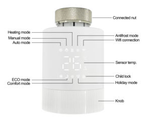 Thermostat de <span class=keywords><strong>radiateur</strong></span> intelligent programmable Tuya ZigBee TRV avec commande vocale Alexa - Product Image 2
