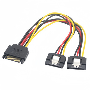 SATA <b>Power</b> <b>Cable</b> 1 To 2 Male To Female 15 Pin With Spring Contacts For Computer Hard Drives - Product Image 4
