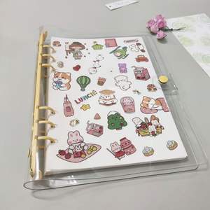 Carnet de notes rechargeable en PVC coloré transparent avec reliure à boucle, format A5/A6/A7, sans logo/design graphique - Product Image 2