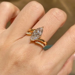 Anillo de compromiso de lujo con diamantes cultivados en laboratorio Aazuo de 2.0 ct, oro amarillo macizo de 18 quilates, regalo de lujo vintage para mujer, para banquetes de gala - Product Image 5