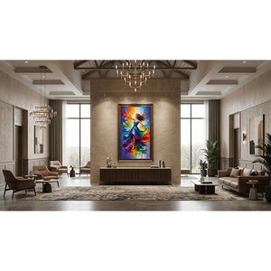 Colorful Abstract Dancer Oil <b>Painting</b> on Canvas Modern Figure Wall Art Large Artwork <b>for</b> Living Room Decor - Product Image 2