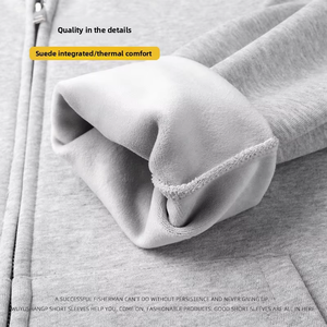 Abiti da lavoro in cotone 100% <span class=keywords><strong>su</strong></span> <span class=keywords><strong>misura</strong></span> cappotto a maniche lunghe e t-shirt in velluto con Logo ricamato Set felpa con cappuccio ampia - Product Image 3