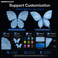 MOMOVALLEY Quadcopter Kupu-kupu RC Bionic LED UAV Pesawat Sayap Bergetar untuk Pertunjukan Panggung Dekorasi Romantis